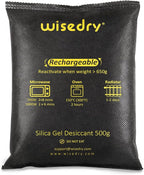 wisedry 4 x 500 Grams Rechargeable Silica Gel Car Dehumidifier, Microwave Fast by wisedry