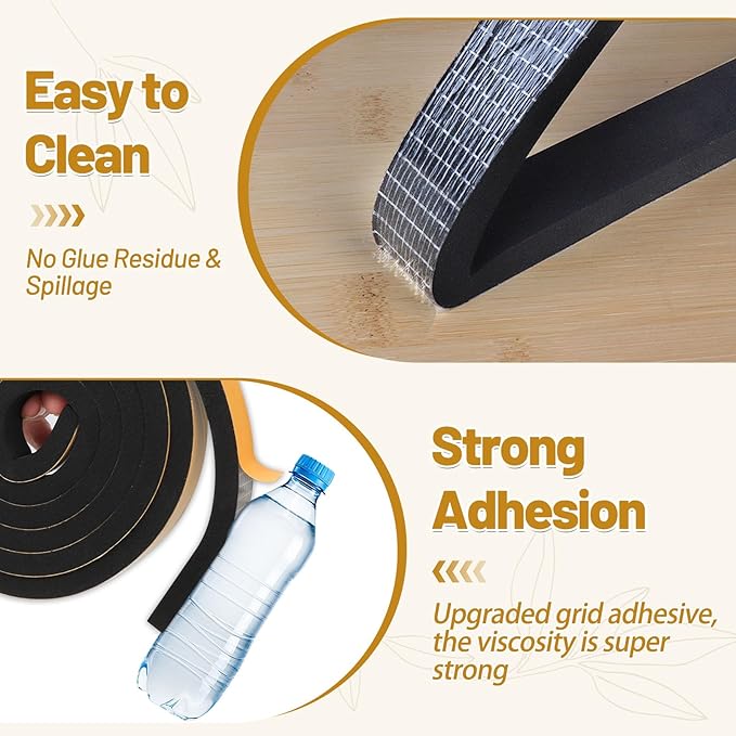 Weather Stripping Self Adhesive 1 in x 1/4 in, Weatherproof Foam Insulation - Image 3