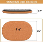 9½"x5¾ Felt Furniture Sliders for Hardwood Floors, Furniture Movers for Heavy - Image 6