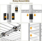 Himimi 4-Tier Heavy Duty Metal Storage Rack, 1200LBS Adjustable Wire Shelving - Image 7