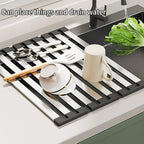 Foldable Dish Drying Rack, Over The Sink Dish Drying Rack ，Dish Drying mat，Dish - Image 8