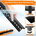 Storage Shelves Heavy Duty 4 PCS, 5-tier Adjustable Metal Industrial Utility - Image 5