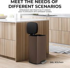8 Gal Kitchen Trash Can, 30L Recycling or Garbage Bin, Brushed Stainless Steel - Image 6