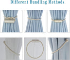 Magnetic Curtain Tiebacks 4 Pack Beige Curtain Rope Tieback Curtain Holders - Image 4