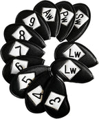 FINGER TEN Premium Synthetic Leather Stylish Iron & Wedge Golf Head Covers by FINGERTENSport