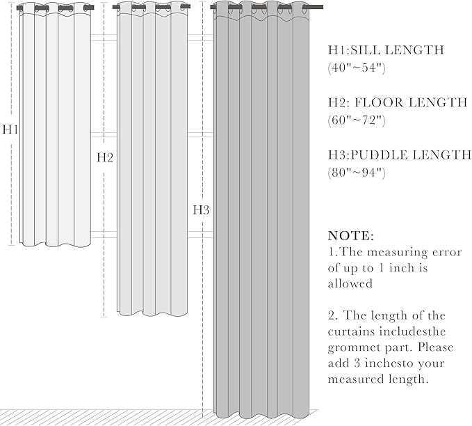 PONY DANCE Gray Black Out Curtains 72 inch Long - Image 7