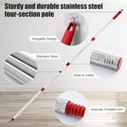 Spin Mop Replacement Handle, 2 Pack Mop Head&Base Scrub Brush 4-Section - Image 3