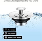 LEKEYE Shower Drain Hair Catcher | Bathtub Stopper/Strainer Stainless Steel - Image 2