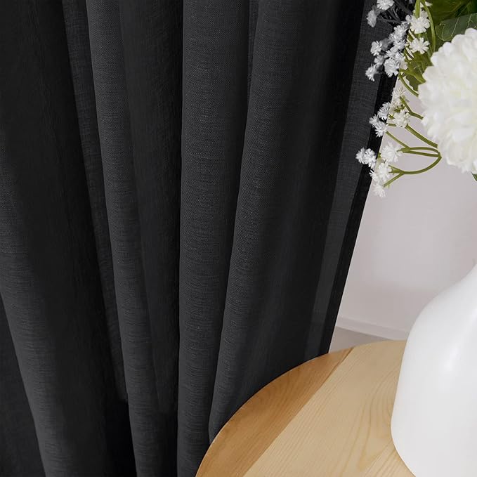 Tollpiz Short Sheer Curtains Linen Textured Bedroom Curtain Sheers Light - Image 3