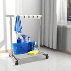 Broom Mop Holder, Movable Put Wet Mops Broom Floor Standing Cleaning Tool Rack - Image 9