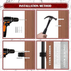 3-H Stainless Steel Broom Holder Wall Mount 15-Pack- Heavy Duty Mop Organizer - Image 4