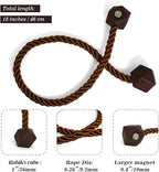 Hion Magnetic Curtain Tiebacks Dark Brown 6 Pack, Curtain Tiebacks Buckles - Image 2