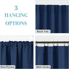 RYB HOME Blackout Kitchen Curtains, Thermal Insulated Back Tabs Window Curtain - Image 4
