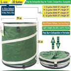 32-Gallon Collapsible Trash Can Hard-Shell Bottom Yard Garden Bag - Image 5
