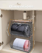 2 Pack Stackable Extra Large Trash Bag Holder Under Sink, Wall Mounted Garbage - Image 3