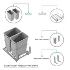 Dowell B18 Aluminum Base Wastebasket Pullout - Image 6