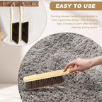 2 Pieces Hand Brushes for Cleaning Long Handle, Wooden Dust Brush Plastic - Image 7