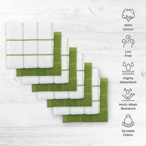 100% Cotton Terry Dish Cloth & Dish Towel, 6 Pack, Super Soft and Absorbent - Image 2