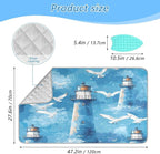 Watercolor Blue Lighthouses and Seagulls Ironing Mat Thickened Ironing Blanket - Image 2