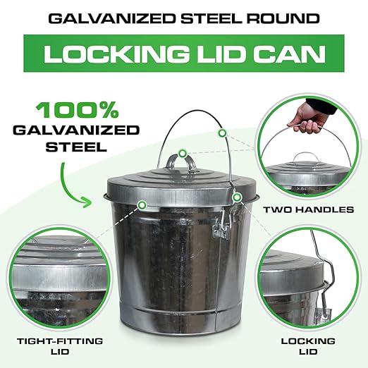 Plexon 6 Gallon Small Metal Trash Can - Image 3