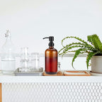 AmazerBath Amber Glass Soap Dispenser, 2 Pack Soap Dispenser Set - Image 7