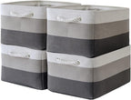 Storage Basket Fabric Sturdy Canvas Storage Bins Organizer by Sacyic