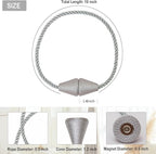 Magnetic Curtain Tiebacks 8 Pack Outdoor Rope Curtain Tie Backs Decorative - Image 2