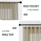 Tollpiz Sheer Door Curtains Closet Linen Textured Curtains Sheer Doorway Light - Image 5