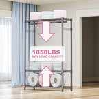 Heavy Duty Rolling Garment Rack 3 Tiers Adjustable Wire Shelving Clothes Rack - Image 4