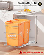 Double 37 Quart Pull Out Trash Can Under Cabinet, Under Sink Trash Rack - Image 5