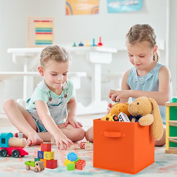 Stero Fabric Storage Bins 6 Pack Fun Colored Durable Storage Cubes - Image 4