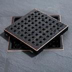 RANDOM Oil Rubbed Bronze Shower Drain Square 6 Inch Shower Floor Drain Grate & - Image 7