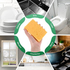 12-Pack Kitchen Sponges, Condense Eco Cellulose Non-Scratch Scrub Heavy Sponge - Image 6