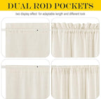 NICETOWN Thick Linen Textured Curtain Farmhouse French Door Shade Solid Room - Image 3