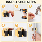 4pcs Anti-Slip Broom and Mop Holder, Wall Mounted Utility Rack - Image 7