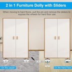 New Upgraded Furniture Sliders for Hard Floors & Carpets, 2-in-1 Furniture - Image 3