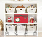 Christmas Ornament Storage Box Red Christmas Decoration Storage Containers 600D - Image 6