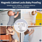 12 Pack Magnetic Cabinet Locks Baby Proofing, Child Proof Cabinet Locks - Image 3