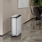 30 L Kitchen Step Trash Can, 8 Gallon Narrow Stainless Steel Waste Bin - Image 6
