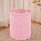 Large Woven Laundry Basket Hamper, 60L Cotton Rope Storage Bin by JMvicyroam