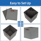 Temary 12x12 Storage Cube Bins 4 Pack Fabric Storage Cubes Storage Bins - Image 7