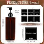 Tanlade 6 Pcs Shampoo and Conditioner Dispenser Bottles 16oz Modern Shower Soap - Image 2