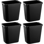 Black Small Trash Can 4Pack, 2Gallon/8 L Plastic Office Trash Can Garbage Can by Halyuhn