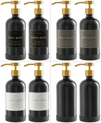 16oz Glass Soap Dispenser with Stainless Steel Pump, 21 Waterproof Labels - Image 5