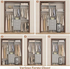 4FT Small Closet System with 3 Fabric Drawers, Flexible Built-In Clothes - Image 7
