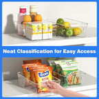 Clear Refrigerator Storage Bins, 8-Piece Set, Stackable Kitchen Organizer - Image 3