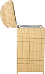 SAFAVIEH Outdoor Collection Mazeli Natural Woven Swing Top Dome Lid Trash Bin - Image 6