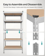 SONGMICS 5-Tier Storage Shelves, Load 2310 lb, Boltless Assembly, Adjustable - Image 6
