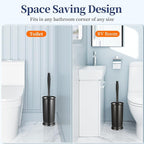 Toilet Bowl Brush Holder Set: 2 Pack Modern Deep Cleaning Bathroom Toilet - Image 6