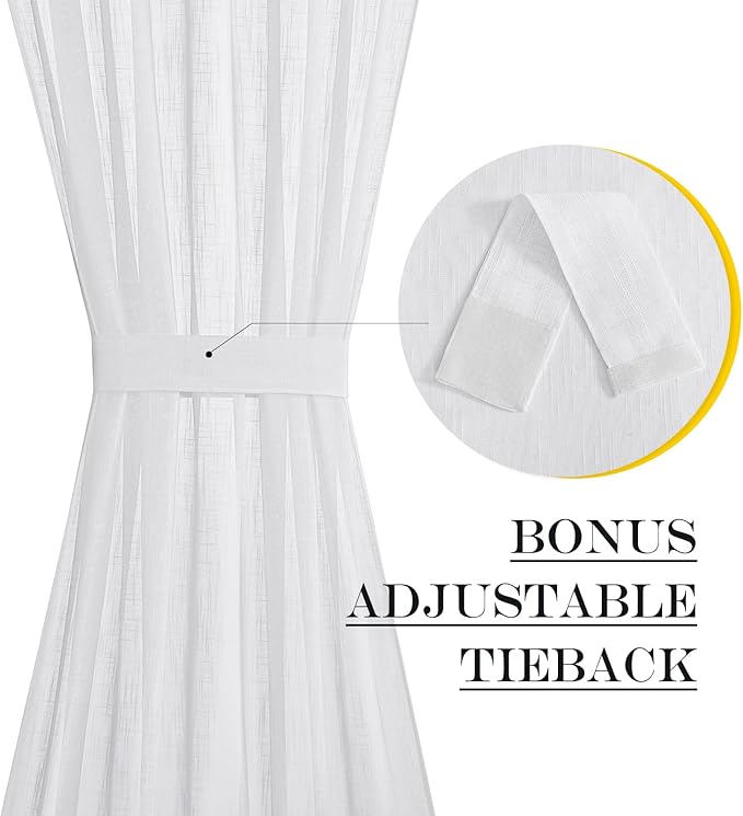 NICETOWN Sidelight Sheer Door Window Curtains - Image 5